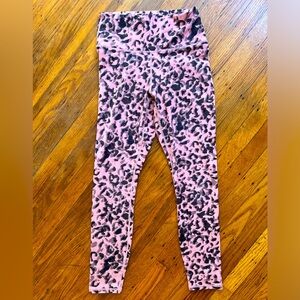 Fabletics XS Pink Leopard Print Leggings